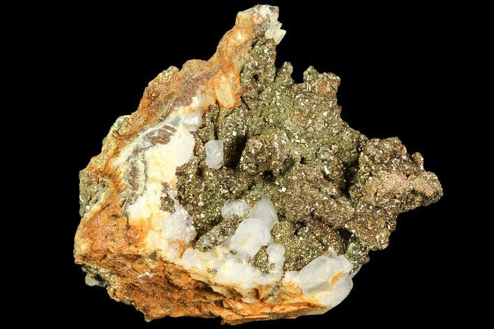 Pyrite On Calcite - El Hammam Mine, Morocco #80358